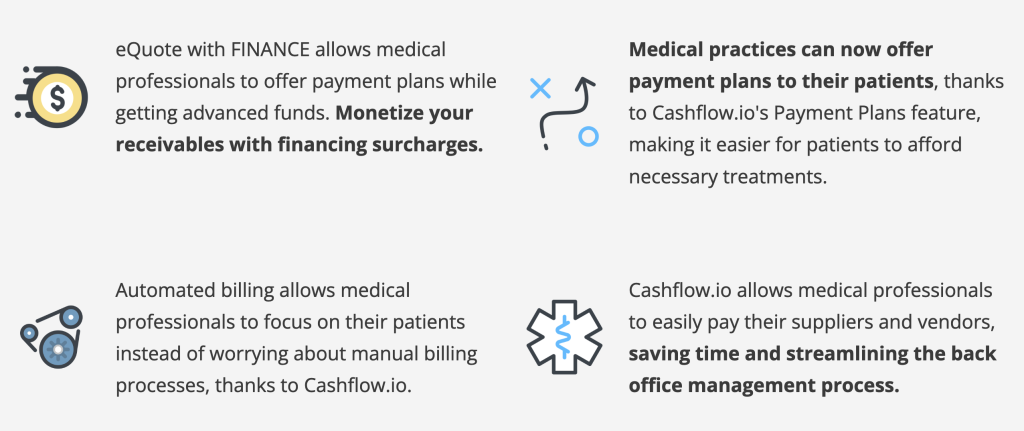 Some of the key medical factoring value adds with cashflow.io